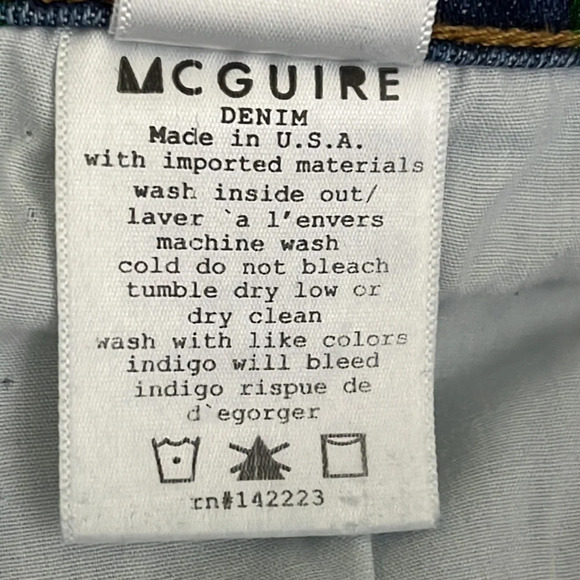 McGuire Ibiza Side Stripe Button Fly Step Hem Cropped Jeans - Size 26 - Picture 8 of 9